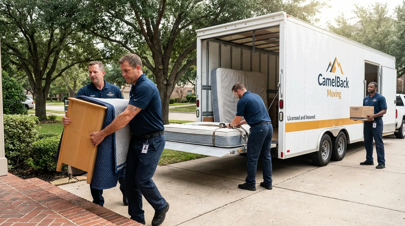 Crew loading residential truck for cross-state move from Ayer, MA